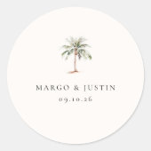 Umschlag Aufkleber Wasserfarbenpalme (Vorderseite)