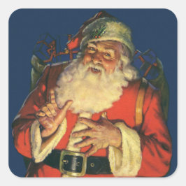 UMSCHLAG AUFKLEBER: WEINKRISTMAS : Weihnachtsmann Quadratischer Aufkleber