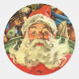 UMSCHLAG AUFKLEBER: WEINKRISTMAS : Weihnachtsmann Runder Aufkleber