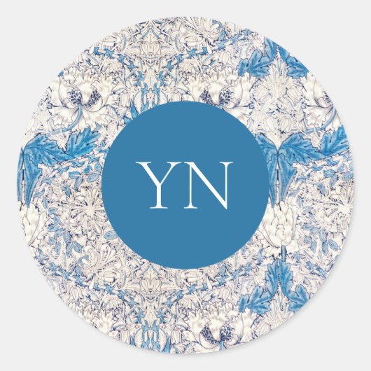 UMSCHLAG AUFKLEBER: WILLIAM MORRIS : HONEYSUCKLE RUNDER AUFKLEBER (Vorderseite)