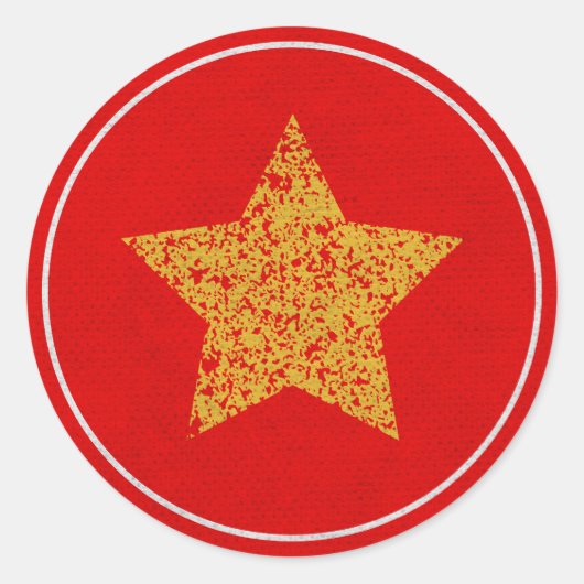 Umschlag Aufkleber zu Vintag-Star-Weihnachten (Vorderseite)