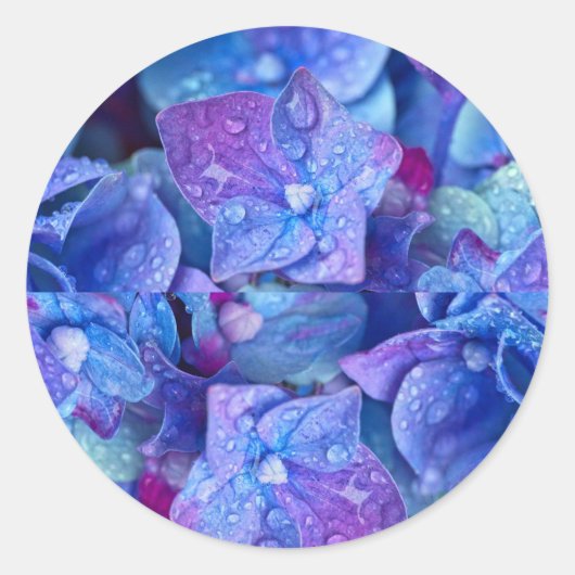 Umschlag Aufklebers Hydrangea Runder Aufkleber (Vorderseite)