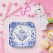 Umschlag für blaues und weißes Brautparty Pappteller (Party)