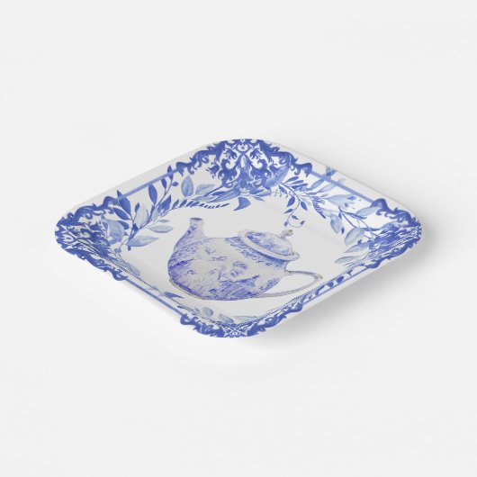 Umschlag für blaues und weißes Brautparty Pappteller (Gewinkelt)