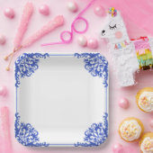 Umschlag für blaues und weißes Brautparty Pappteller (Party)