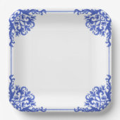 Umschlag für blaues und weißes Brautparty Pappteller (Vorderseite)