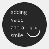 Umschlagaufkleber - Wertsteigerung und Lächeln Runder Aufkleber (Vorderseite)