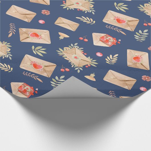 Umschläge und Herz Geschenkpapier (Ecke)
