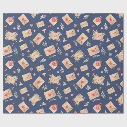 Umschläge und Herz Geschenkpapier (Flach)