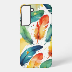 Umschlagentwurf Wasserfarbe Federn Samsung Galaxy Hülle