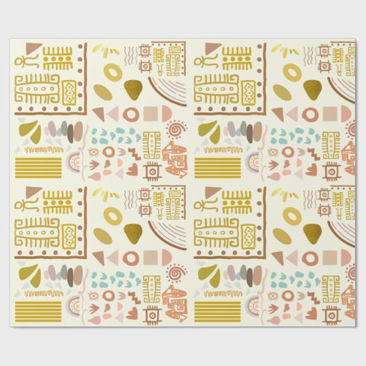 Umschlagpapier 30 in x 6 ft Altes Boho Geschenkpapier (Flach)