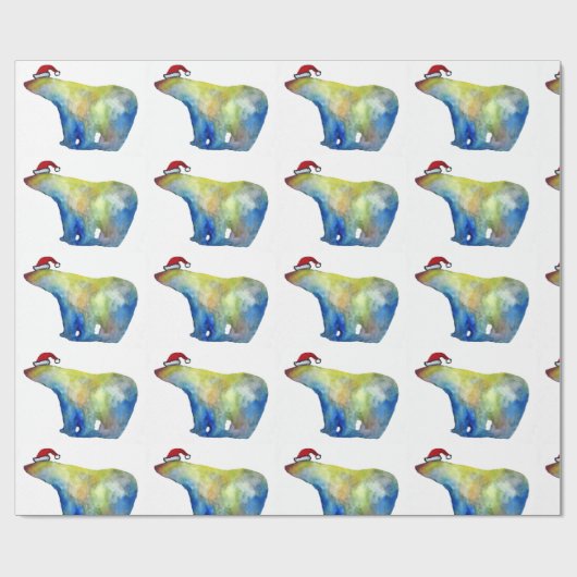 Umschlagpapier, 30 x 2,5 m Bär Santa Geschenkpapier (Flach)