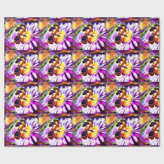 Umschlagpapier - Abstrakte Bienenblüte Geschenkpapier (Flach)