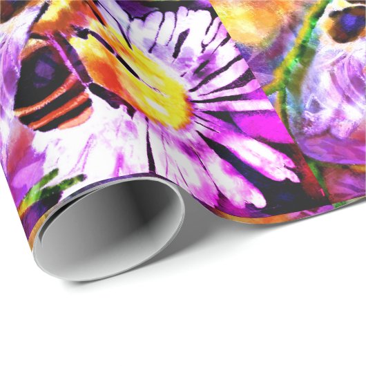Umschlagpapier - Abstrakte Bienenblüte Geschenkpapier (Rolleneckpunkt)