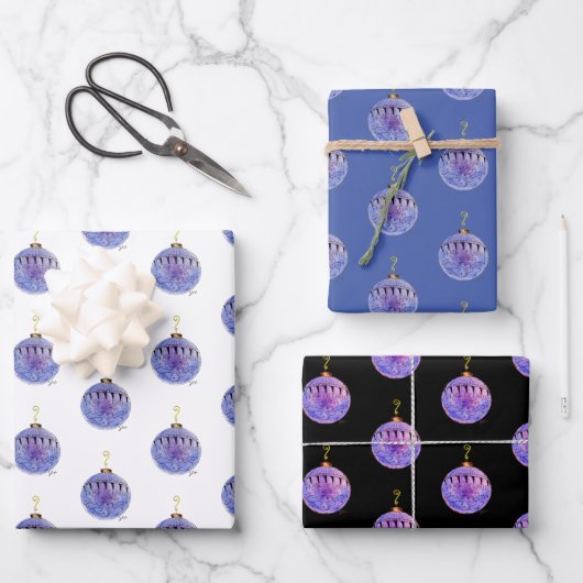 Umschlagpapier - antiker Baumschmuck Geschenkpapier Set (Vorderseite)