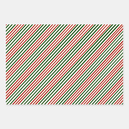 Umschlagpapier aus roten grünen Streifen, Set von Geschenkpapier Set (Vorderseite 2)