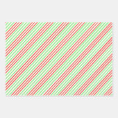 Umschlagpapier aus roten grünen Streifen, Set von Geschenkpapier Set (Vorderseite 3)