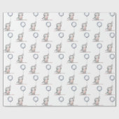 Umschlagpapier - Babyelefone mit einem Ballon Geschenkpapier (Flach)