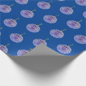 Umschlagpapier - Baumschmuck auf dunkelblau Geschenkpapier (Ecke)