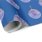 Umschlagpapier - Baumschmuck auf dunkelblau Geschenkpapier (Rolleneckpunkt)