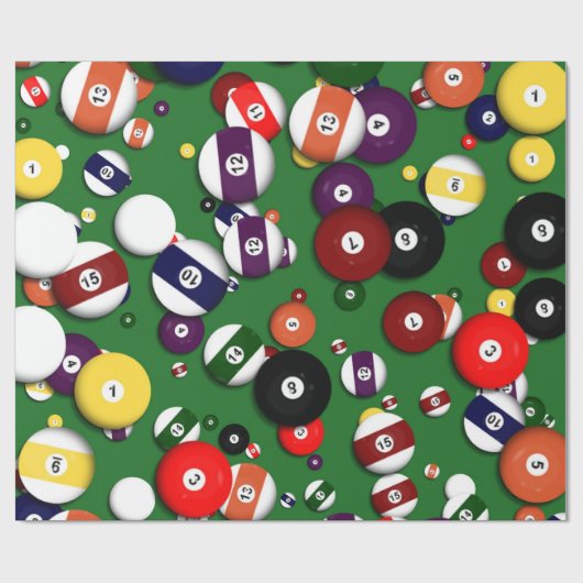 Umschlagpapier - Billard Geschenkpapier (Flach)