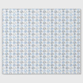 Umschlagpapier - Blaue und graue Elefanten Geschenkpapier (Flach)