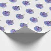 Umschlagpapier - Blauer Baumschmuck Geschenkpapier (Ecke)