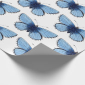 Umschlagpapier - Blauer Schmetterling Geschenkpapier (Ecke)