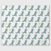 Umschlagpapier - Blue Dino Geschenkpapier (Flach)