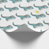 Umschlagpapier - Blue Dino Geschenkpapier (Ecke)