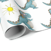 Umschlagpapier - Blue Dino Geschenkpapier (Rolleneckpunkt)