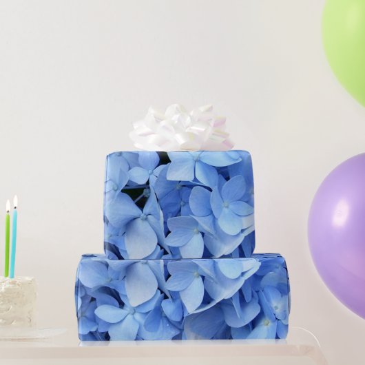 Umschlagpapier - Blue Hydrangea Geschenkpapier (Partygeschenke)