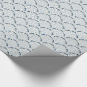 Umschlagpapier - Blue Marlins auf Karierten Geschenkpapier (Ecke)