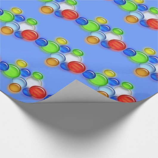 Umschlagpapier - farbenfrohe Blasen Geschenkpapier (Ecke)