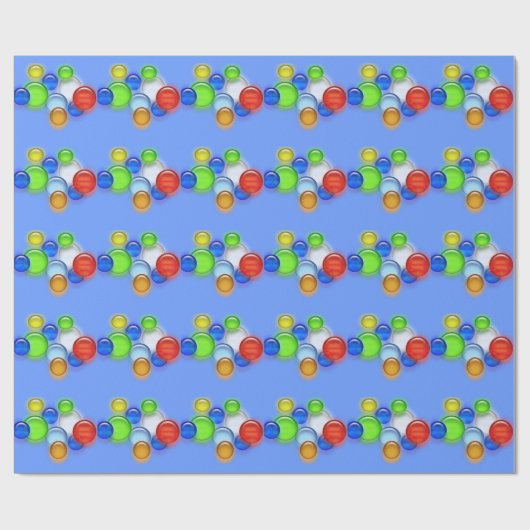 Umschlagpapier - farbenfrohe Blasen Geschenkpapier (Flach)