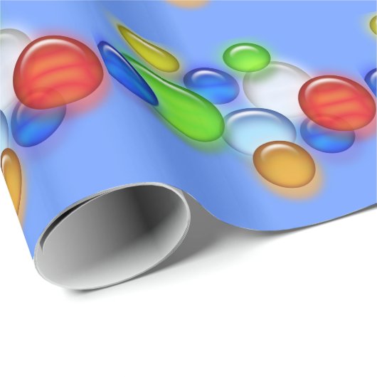 Umschlagpapier - farbenfrohe Blasen Geschenkpapier (Rolleneckpunkt)