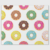 Umschlagpapier= farbige Donuts - Geburtstag Geschenkpapier (Flach)