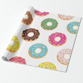 Umschlagpapier= farbige Donuts - Geburtstag Geschenkpapier (Ungerollt)