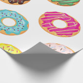 Umschlagpapier= farbige Donuts - Geburtstag Geschenkpapier (Ecke)