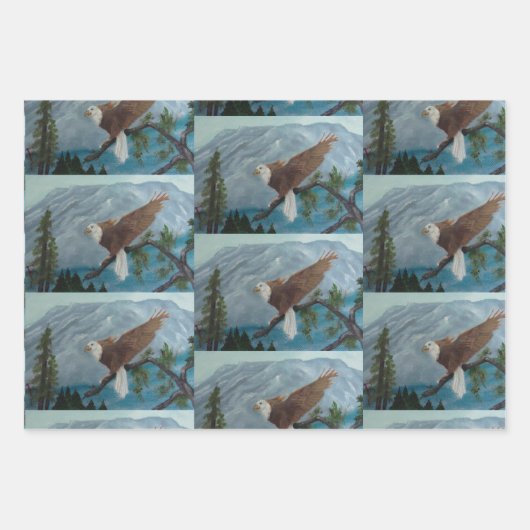 Umschlagpapier Flachblatt Set 3/Bald-Adler-Set Geschenkpapier Set (Vorderseite 3)