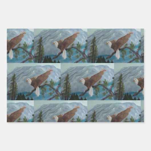 Umschlagpapier Flachblatt Set 3/Bald-Adler-Set Geschenkpapier Set (Vorderseite 2)