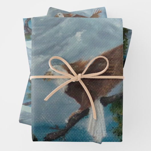 Umschlagpapier Flachblatt Set 3/Bald-Adler-Set Geschenkpapier Set (Beispiel)