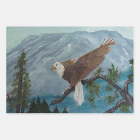 Umschlagpapier Flachblatt Set 3/Bald-Adler-Set Geschenkpapier Set (Vorderseite)