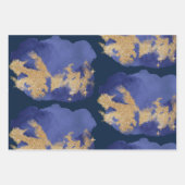 Umschlagpapier Flachblatt Set 3 Blau und Gold Geschenkpapier Set (Vorderseite 2)