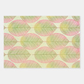 Umschlagpapier Flachblatt Set 3 - Fan Palm Leaf Geschenkpapier Set (Vorderseite 3)