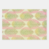 Umschlagpapier Flachblatt Set 3 - Fan Palm Leaf Geschenkpapier Set (Vorderseite 2)
