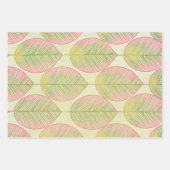 Umschlagpapier Flachblatt Set 3 - Fan Palm Leaf Geschenkpapier Set (Vorderseite)