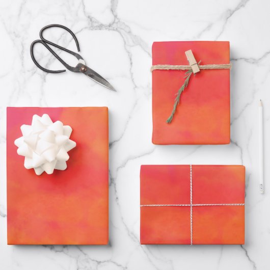 Umschlagpapier Flachblatt Set 3 in abstrakt roter  Geschenkpapier Set (Vorderseite)