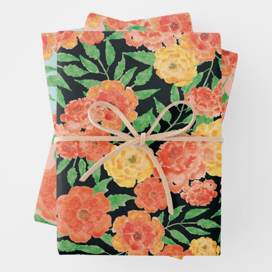 Umschlagpapier Flachblatt Set 3 - Marigold Geschenkpapier Set (Beispiel)
