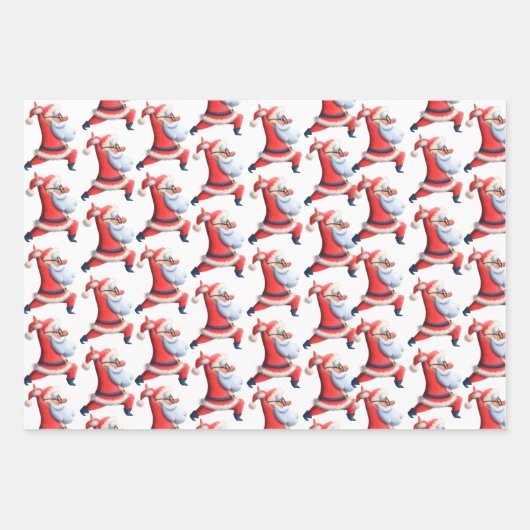 Umschlagpapier Flachblatt Set 3 TanzSanta Geschenkpapier Set (Vorderseite 3)